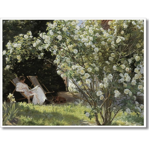 Vintage Landscape Flower Oil Painting Canvas Wall Art Antique Portrait of Woman Outdoor Garden Roses Wall Decor French Rustic Farmhouse Bedroom Aesthetic Painting Prints 12x16in Unframed