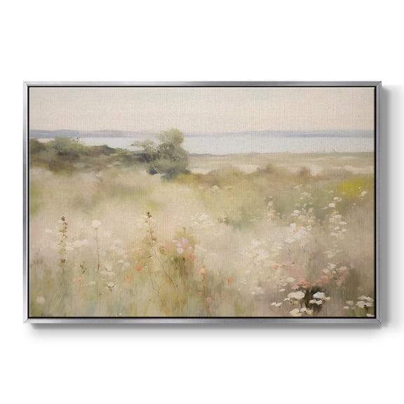 Vintage Landscape-I By Wexford Home Framed in Silver Wood Gallery Wrapped Canvas 25 in. x 37 in.