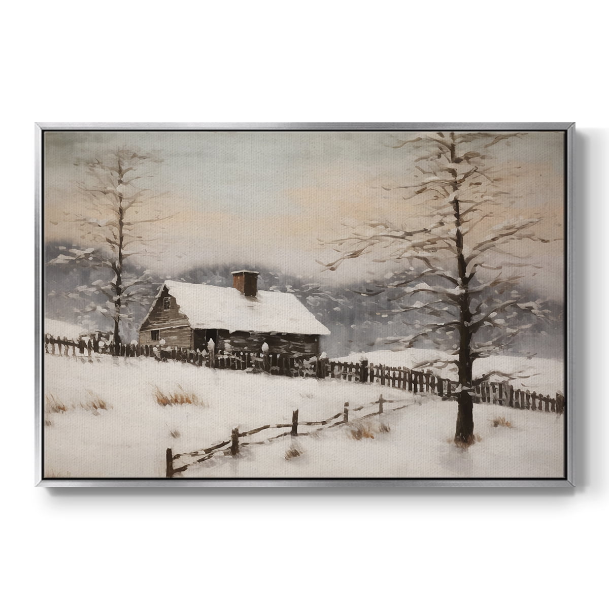 Vintage Landscape-II By Wexford Home Framed in Silver Wood Gallery Wrapped Canvas 25 in. x 37 in.