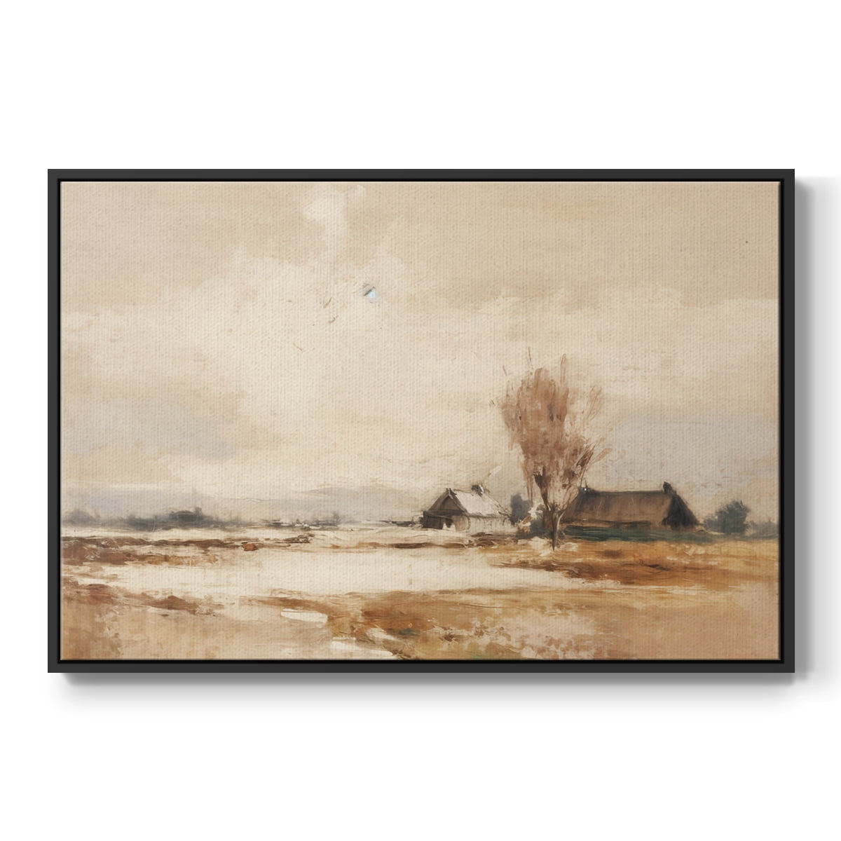 Vintage Landscape-III By Wexford Home Framed in Black Wood Gallery Wrapped Canvas 27 in. x 41 in.