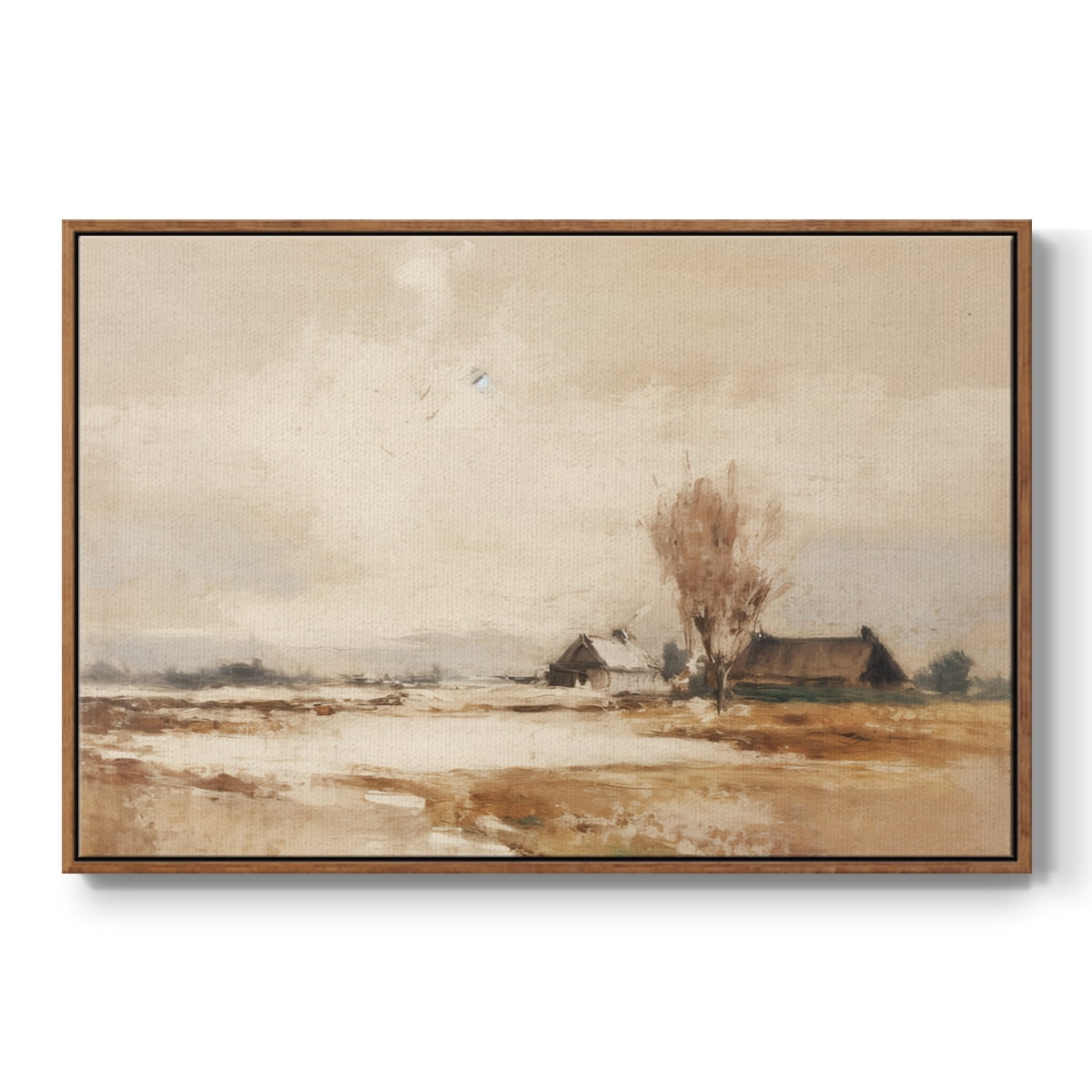 Vintage Landscape-III By Wexford Home Framed in Walnut Wood Gallery Wrapped Canvas 25 in. x 37 in.