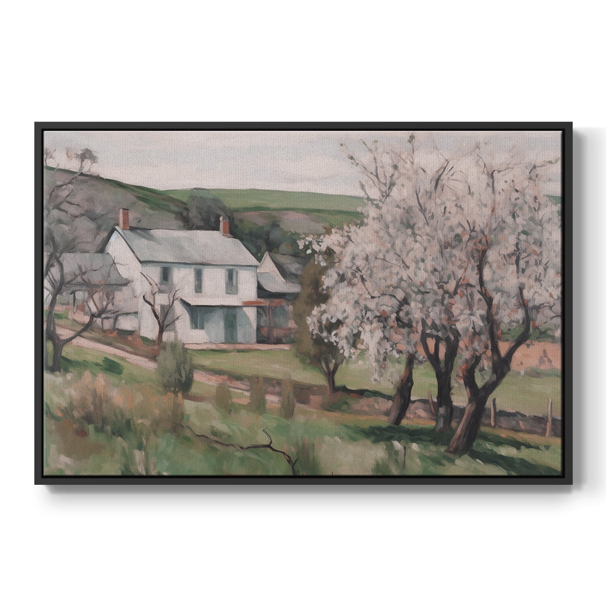 Vintage Landscape-IV By Wexford Home Framed in Black Wood Gallery Wrapped Canvas 27 in. x 41 in.