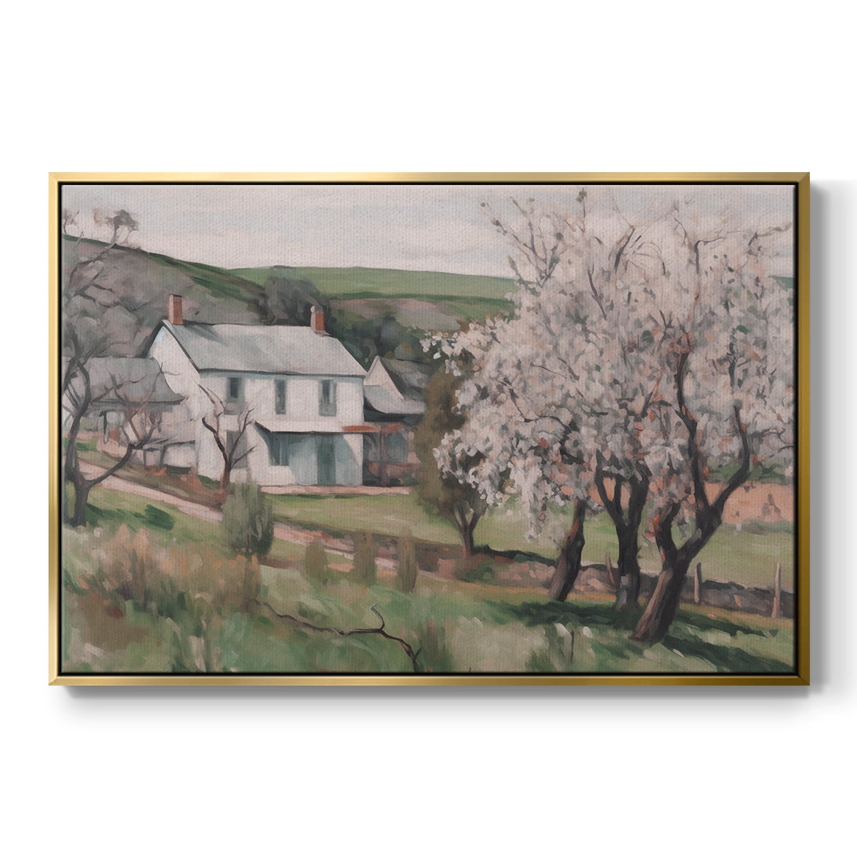 Vintage Landscape-IV By Wexford Home Framed in Gold Wood Gallery Wrapped Canvas 25 in. x 37 in.