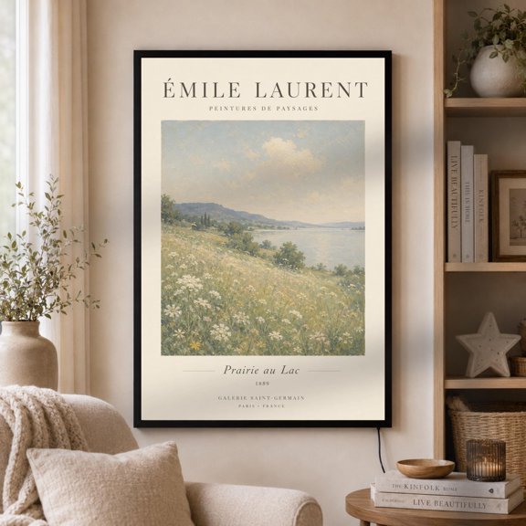 Vintage Landscape LED Wall Art, Rustic Forest Decor, Backlit Poster, Poster Only