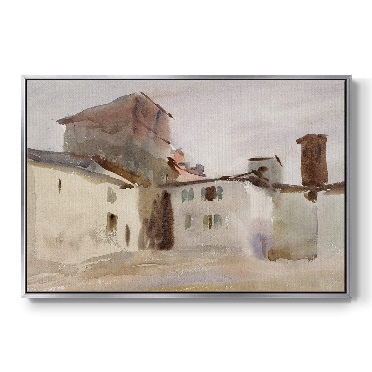 Vintage Landscape-M By Wexford Home Framed in Silver Wood Gallery Wrapped Canvas 27 in. x 41 in.