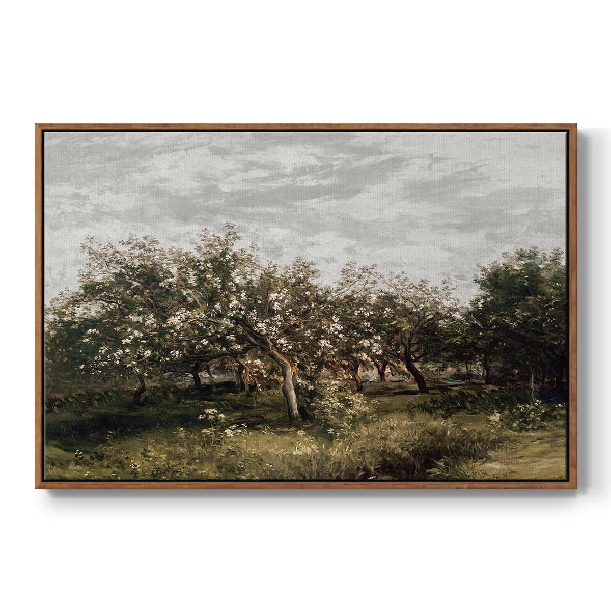 Vintage Landscape-MI By Wexford Home Framed in Walnut Wood Gallery Wrapped Canvas 25 in. x 37 in.