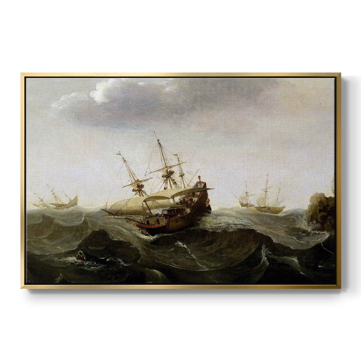 Vintage Landscape-MII By Wexford Home Framed in Gold Wood Gallery Wrapped Canvas 17 in. x 25 in.