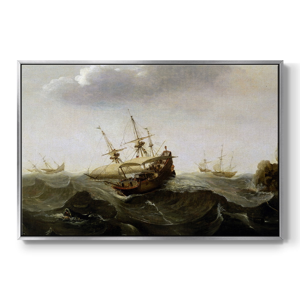 Vintage Landscape-MII By Wexford Home Framed in Silver Wood Gallery Wrapped Canvas 25 in. x 37 in.