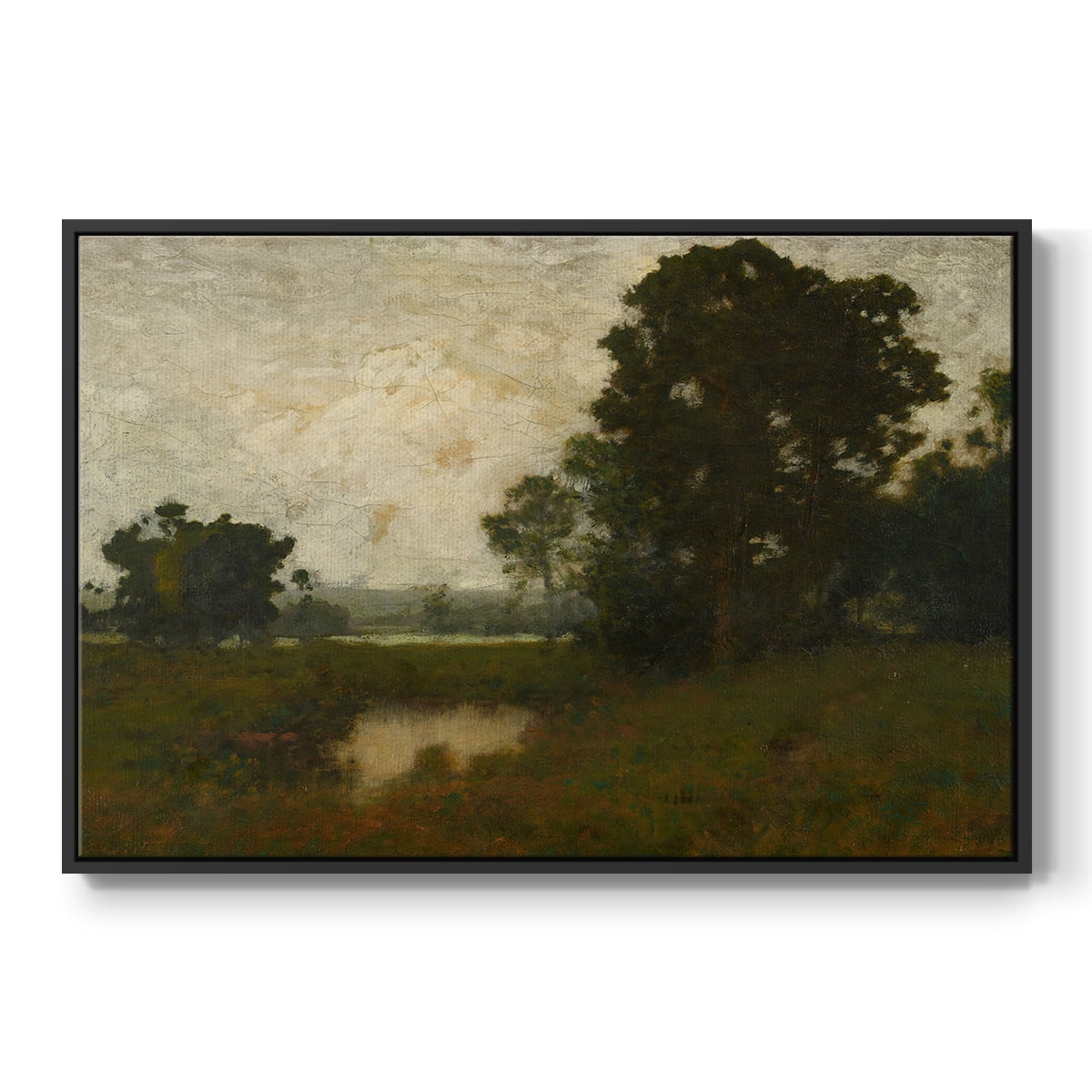 Vintage Landscape-MIV By Wexford Home Framed in Black Wood Gallery Wrapped Canvas 25 in. x 37 in.