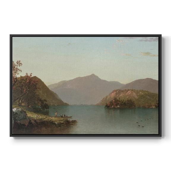 Vintage Landscape-MIX By Wexford Home Framed in Black Wood Gallery Wrapped Canvas 17 in. x 25 in.