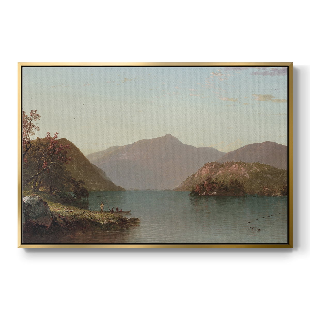Vintage Landscape-MIX By Wexford Home Framed in Gold Wood Gallery Wrapped Canvas 25 in. x 37 in.