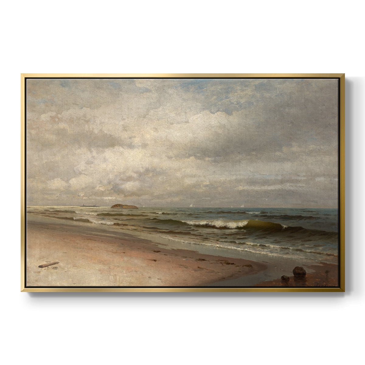 Vintage Landscape-MV By Wexford Home Framed in Gold Wood Gallery Wrapped Canvas 27 in. x 41 in.