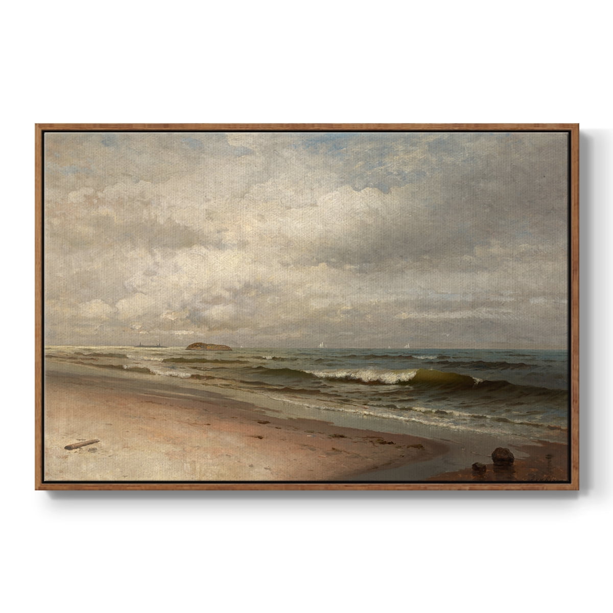 Vintage Landscape-MV By Wexford Home Framed in Walnut Wood Gallery Wrapped Canvas 27 in. x 41 in.