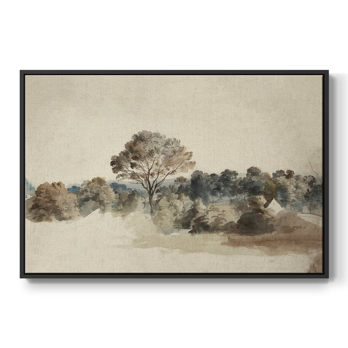 Vintage Landscape-MVI By Wexford Home Framed in Black Wood Gallery Wrapped Canvas 17 in. x 25 in.