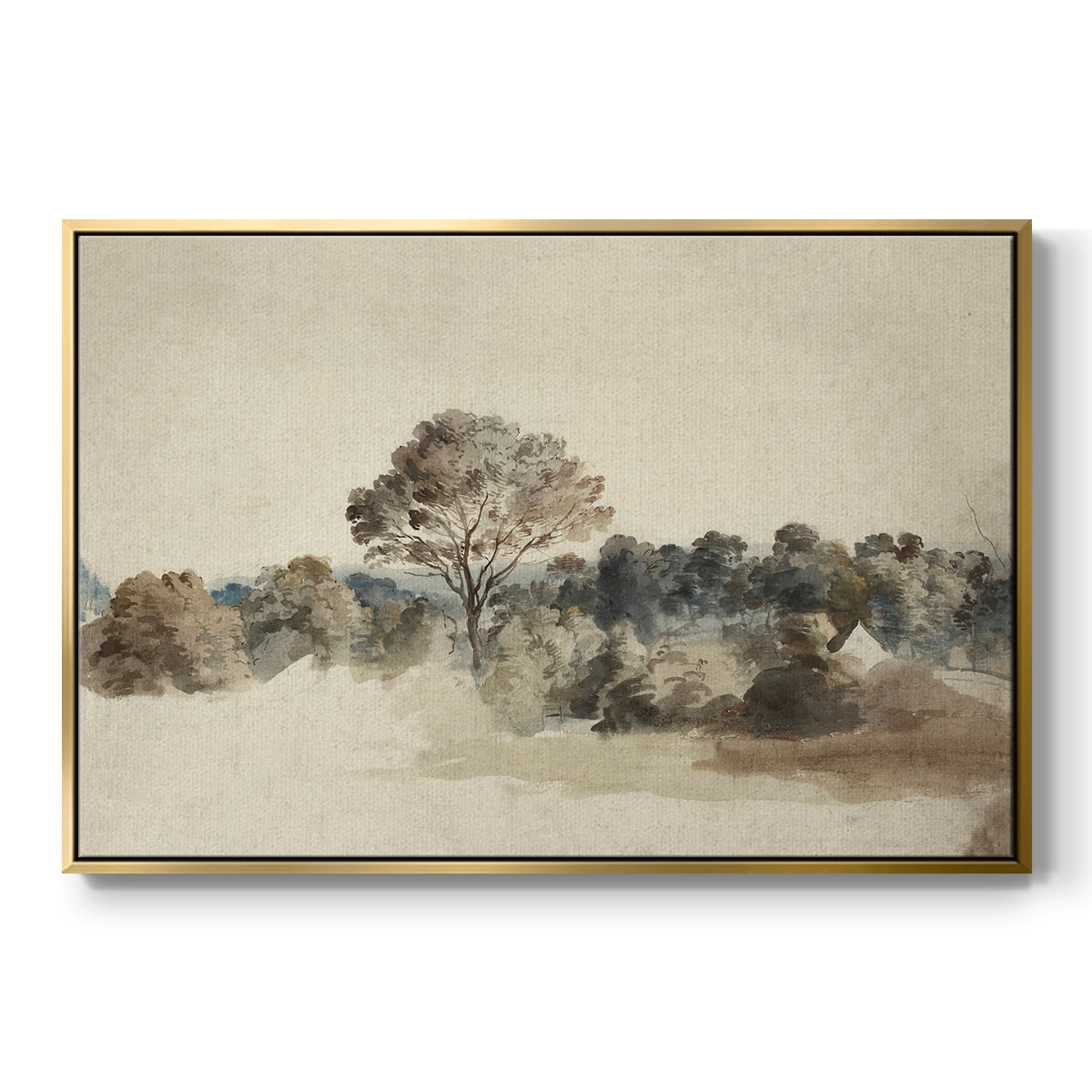 Vintage Landscape-MVI By Wexford Home Framed in Gold Wood Gallery Wrapped Canvas 25 in. x 37 in.