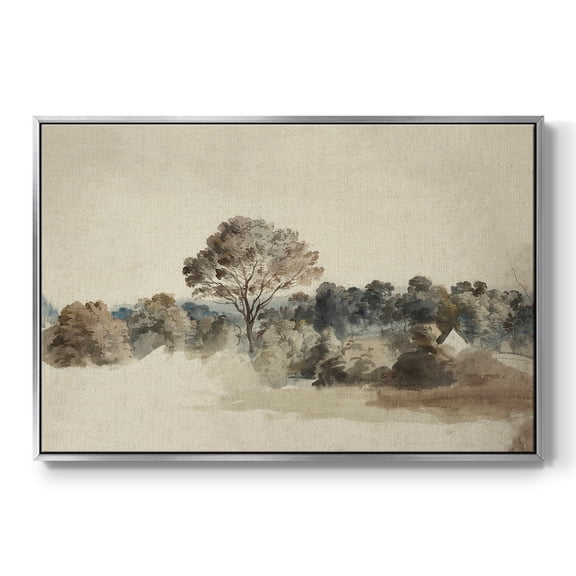 Vintage Landscape-MVI By Wexford Home Framed in Silver Wood Gallery Wrapped Canvas 25 in. x 37 in.