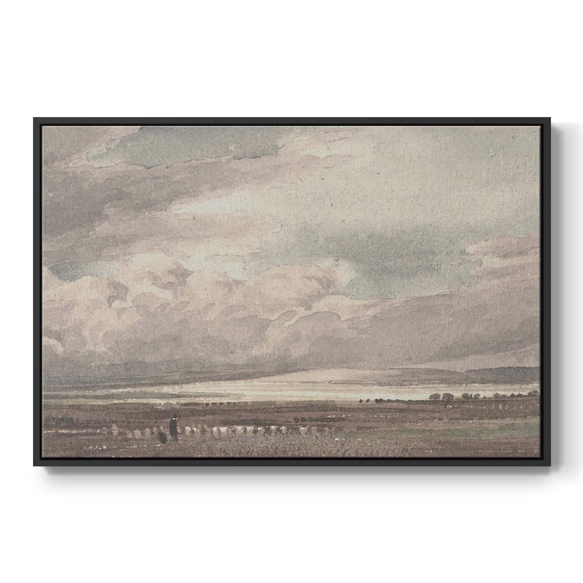 Vintage Landscape-MVII By Wexford Home Framed in Black Wood Gallery Wrapped Canvas 27 in. x 41 in.