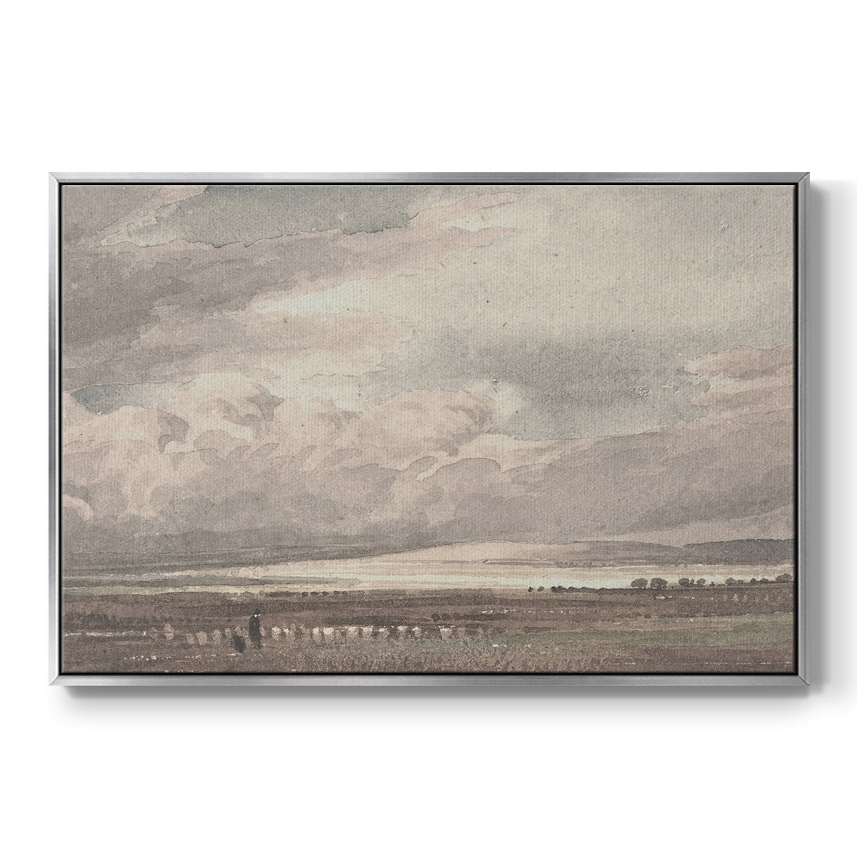 Vintage Landscape-MVII By Wexford Home Framed in Silver Wood Gallery Wrapped Canvas 25 in. x 37 in.