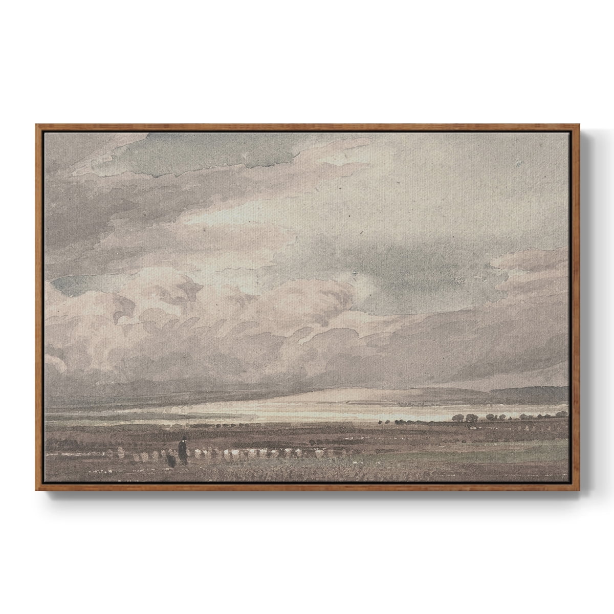 Vintage Landscape-MVII By Wexford Home Framed in Walnut Wood Gallery Wrapped Canvas 17 in. x 25 in.