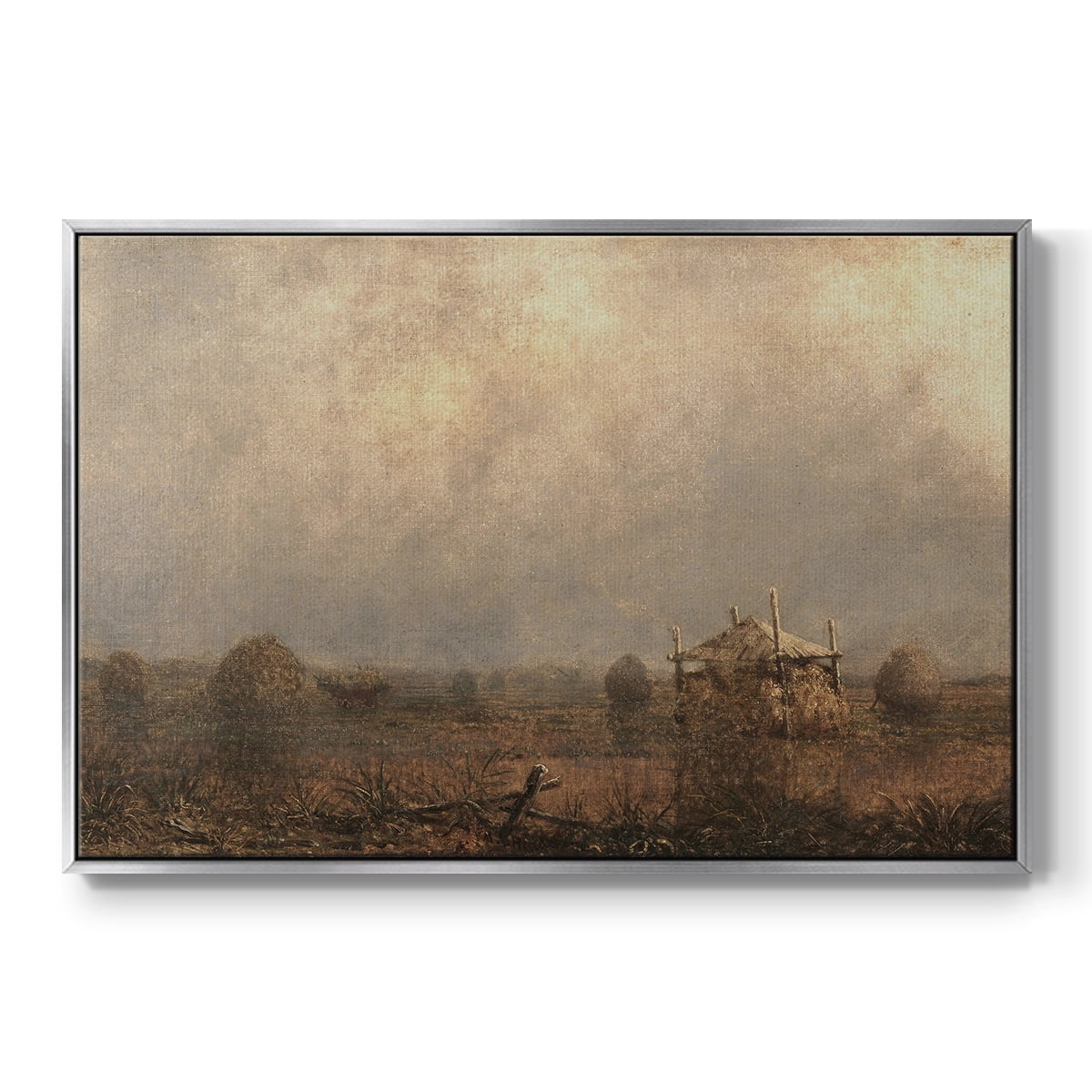 Vintage Landscape-MVIII By Wexford Home Framed in Silver Wood Gallery Wrapped Canvas 25 in. x 37 in.