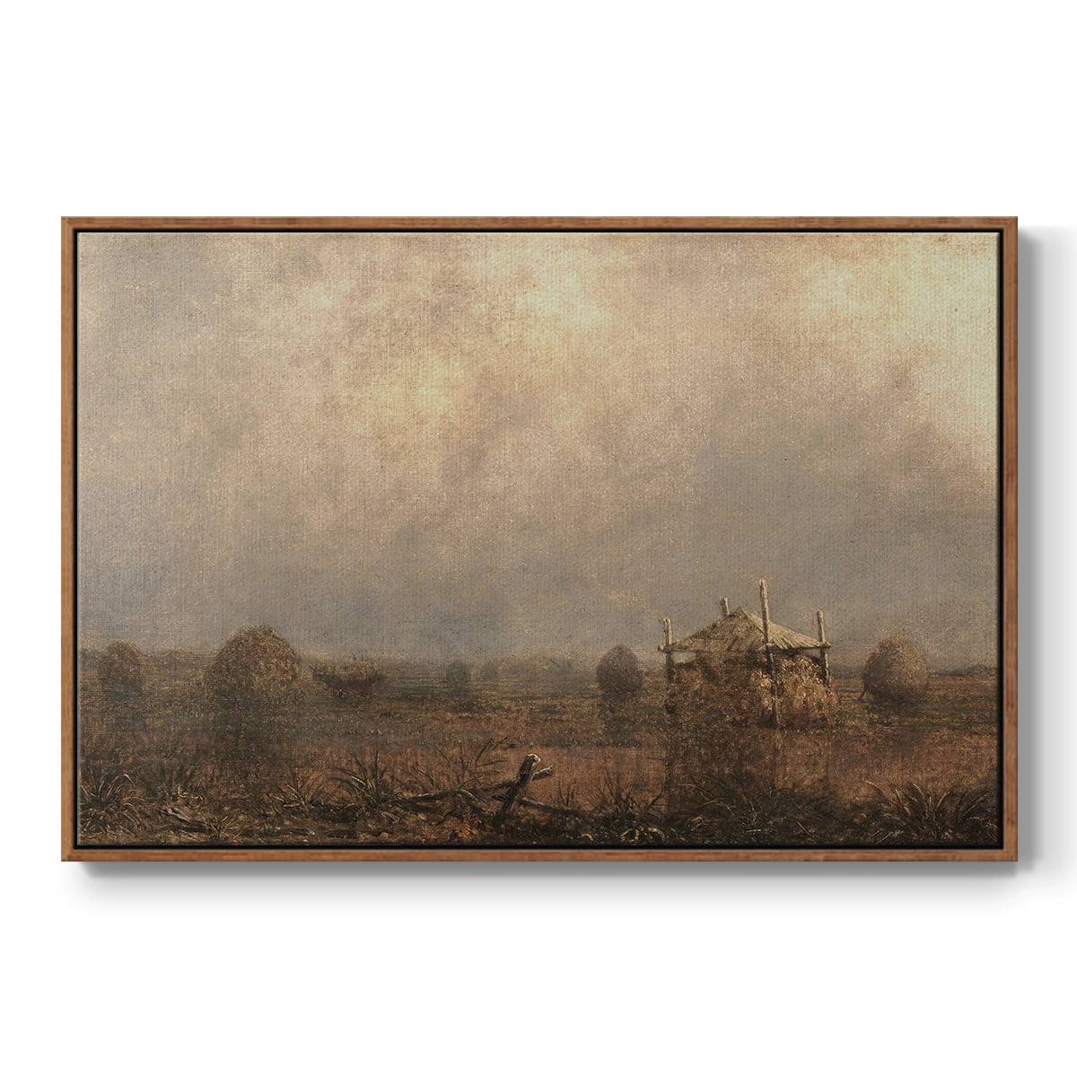 Vintage Landscape-MVIII By Wexford Home Framed in Walnut Wood Gallery Wrapped Canvas 27 in. x 41 in.