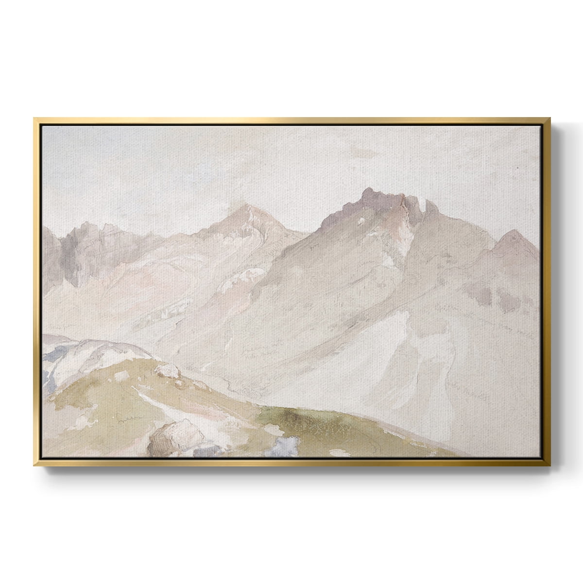 Vintage Landscape-MX By Wexford Home Framed in Gold Wood Gallery Wrapped Canvas 25 in. x 37 in.