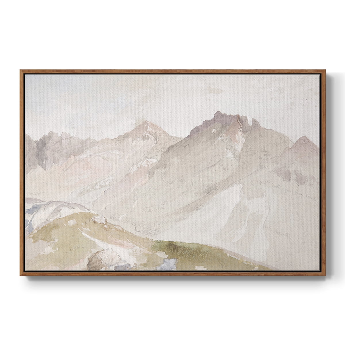 Vintage Landscape-MX By Wexford Home Framed in Walnut Wood Gallery Wrapped Canvas 27 in. x 41 in.