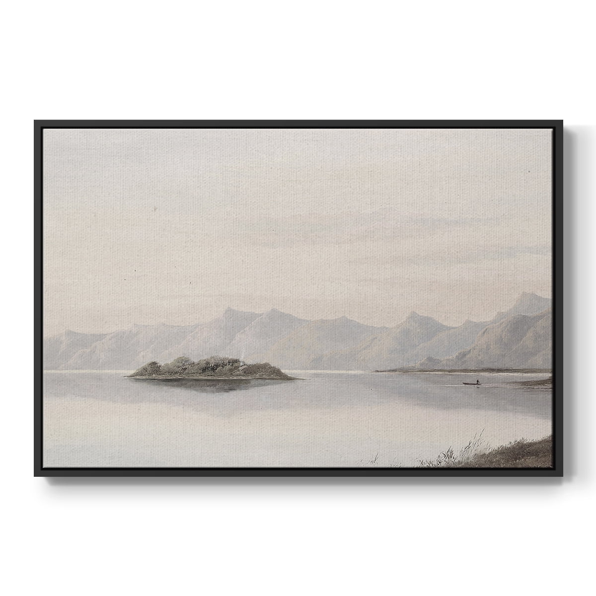 Vintage Landscape-MXI By Wexford Home Framed in Black Wood Gallery Wrapped Canvas 17 in. x 25 in.