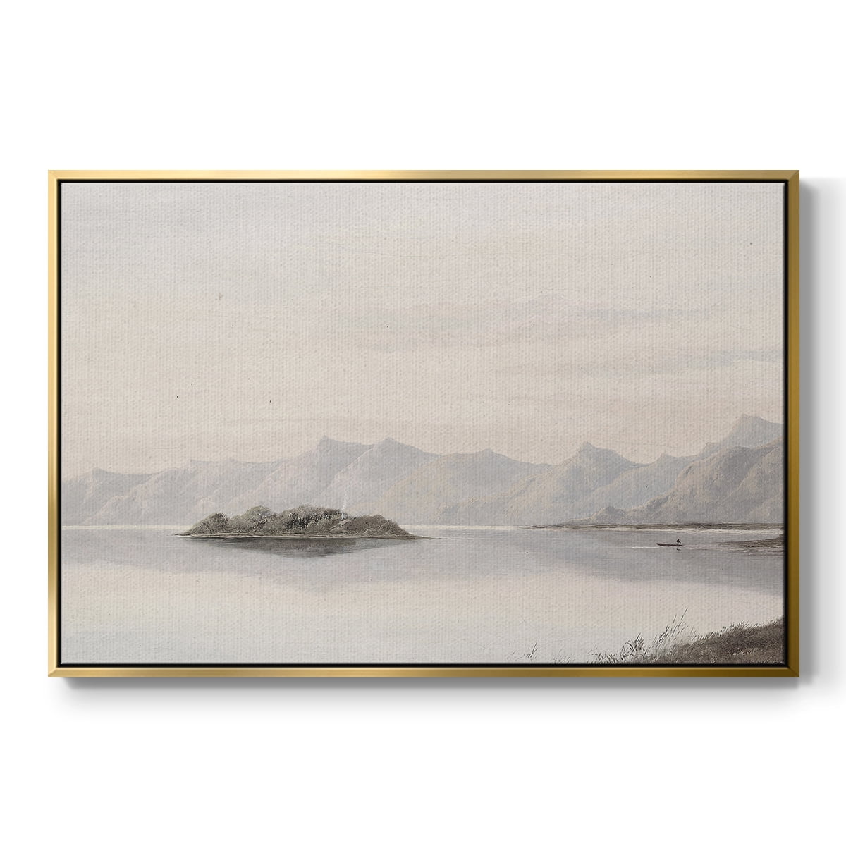 Vintage Landscape-MXI By Wexford Home Framed in Gold Wood Gallery Wrapped Canvas 25 in. x 37 in.
