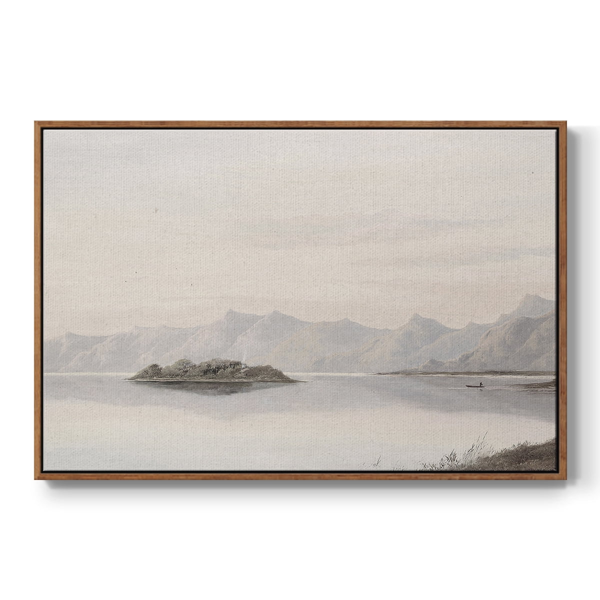 Vintage Landscape-MXI By Wexford Home Framed in Walnut Wood Gallery Wrapped Canvas 27 in. x 41 in.