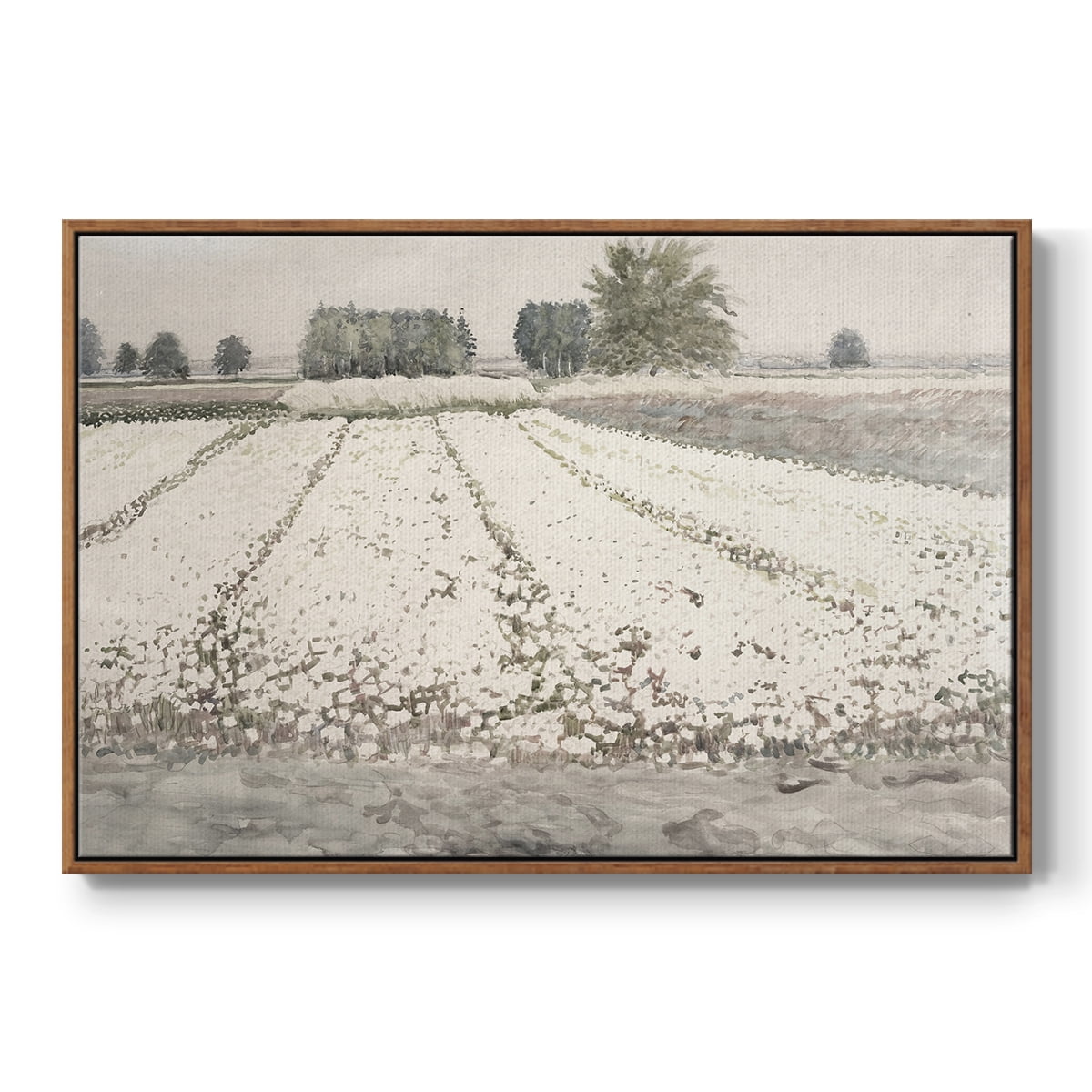 Vintage Landscape-MXII By Wexford Home Framed in Walnut Wood Gallery Wrapped Canvas 17 in. x 25 in.