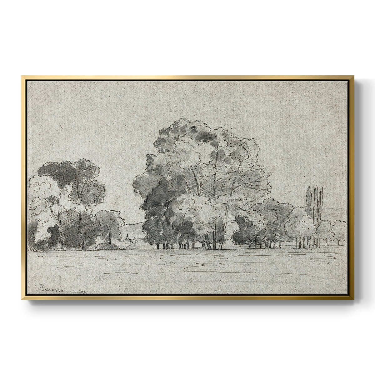 Vintage Landscape-MXIII By Wexford Home Framed in Gold Wood Gallery Wrapped Canvas 25 in. x 37 in.