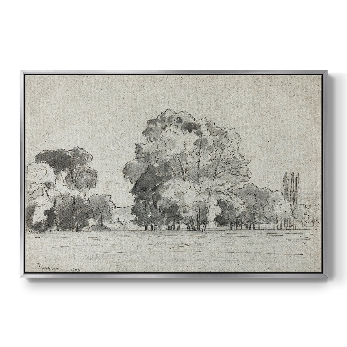 Vintage Landscape-MXIII By Wexford Home Framed in Silver Wood Gallery Wrapped Canvas 17 in. x 25 in.