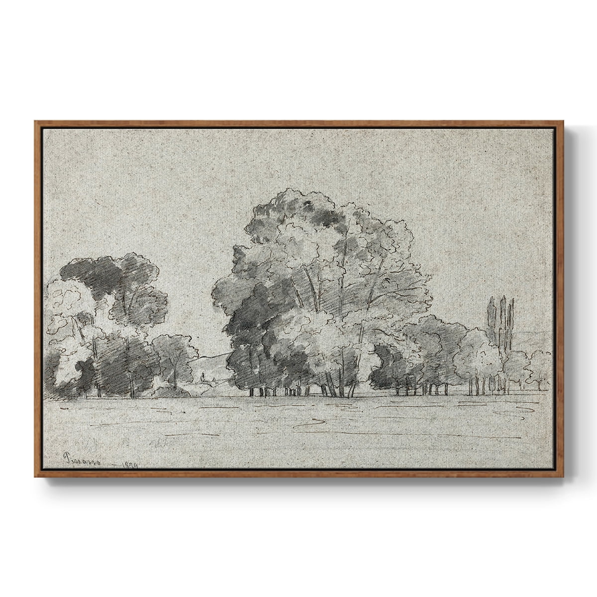 Vintage Landscape-MXIII By Wexford Home Framed in Walnut Wood Gallery Wrapped Canvas 27 in. x 41 in.