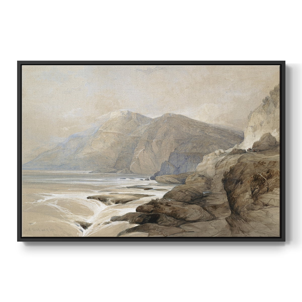 Vintage Landscape-MXV By Wexford Home Framed in Black Wood Gallery Wrapped Canvas 25 in. x 37 in.