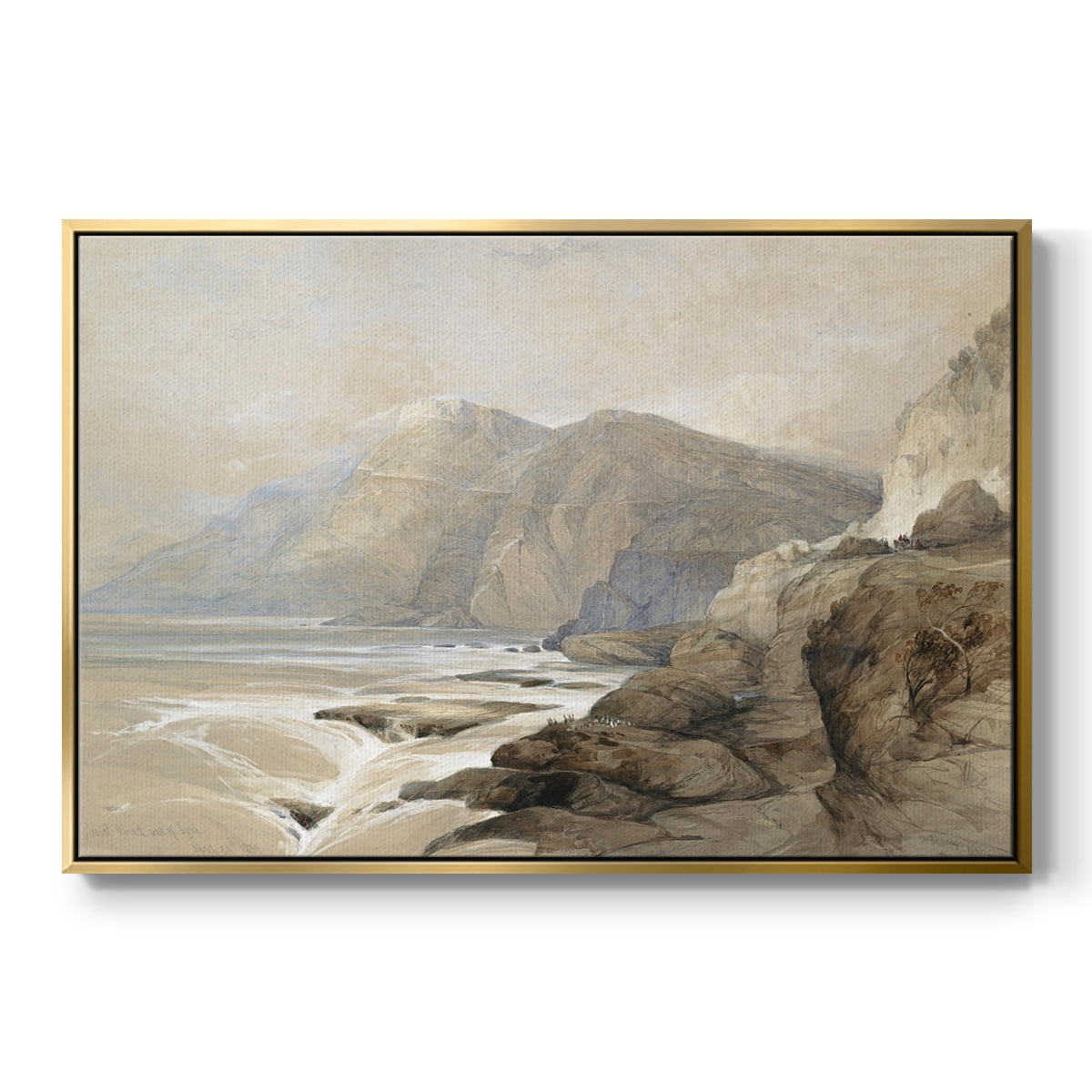 Vintage Landscape-MXV By Wexford Home Framed in Gold Wood Gallery Wrapped Canvas 27 in. x 41 in.