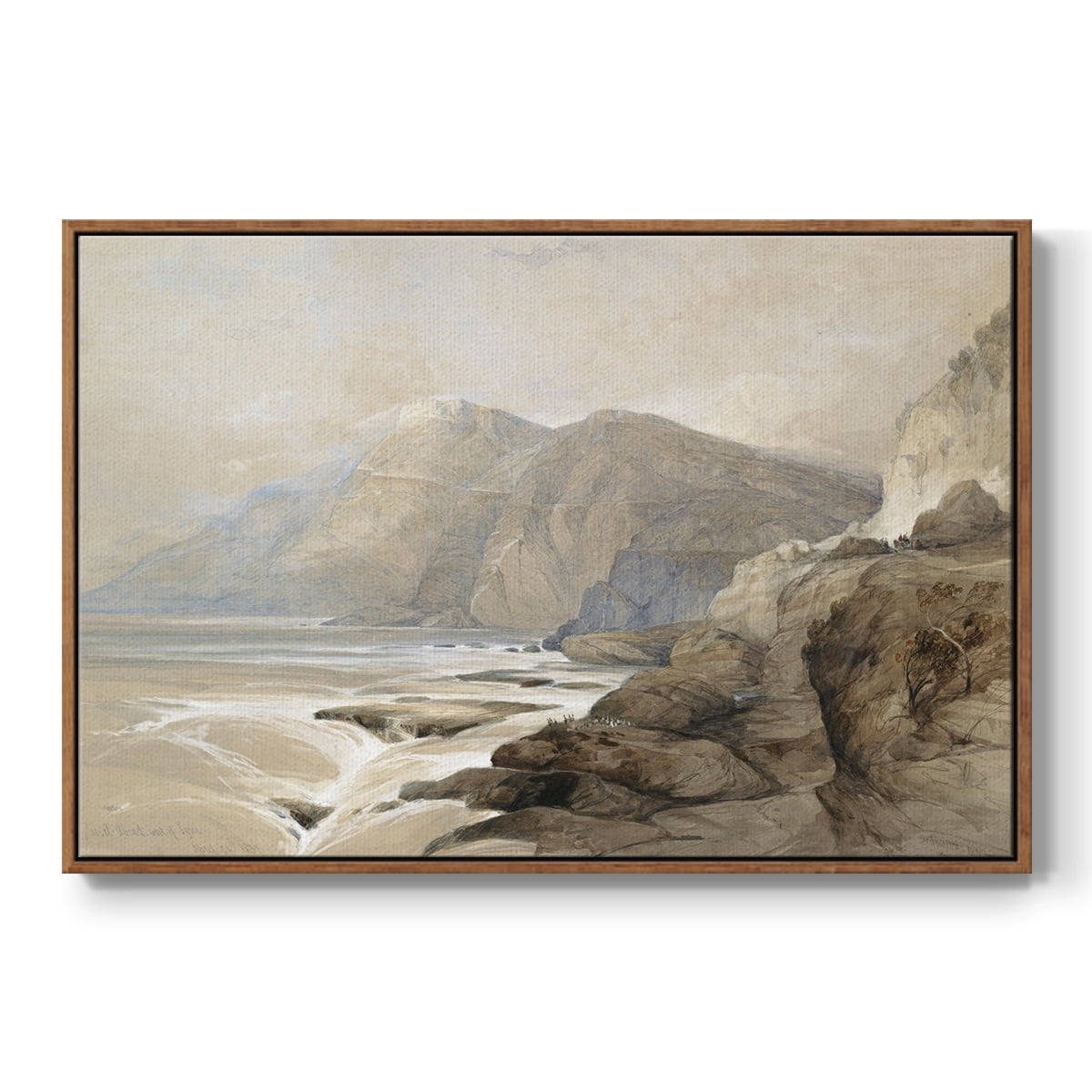 Vintage Landscape-MXV By Wexford Home Framed in Walnut Wood Gallery Wrapped Canvas 17 in. x 25 in.