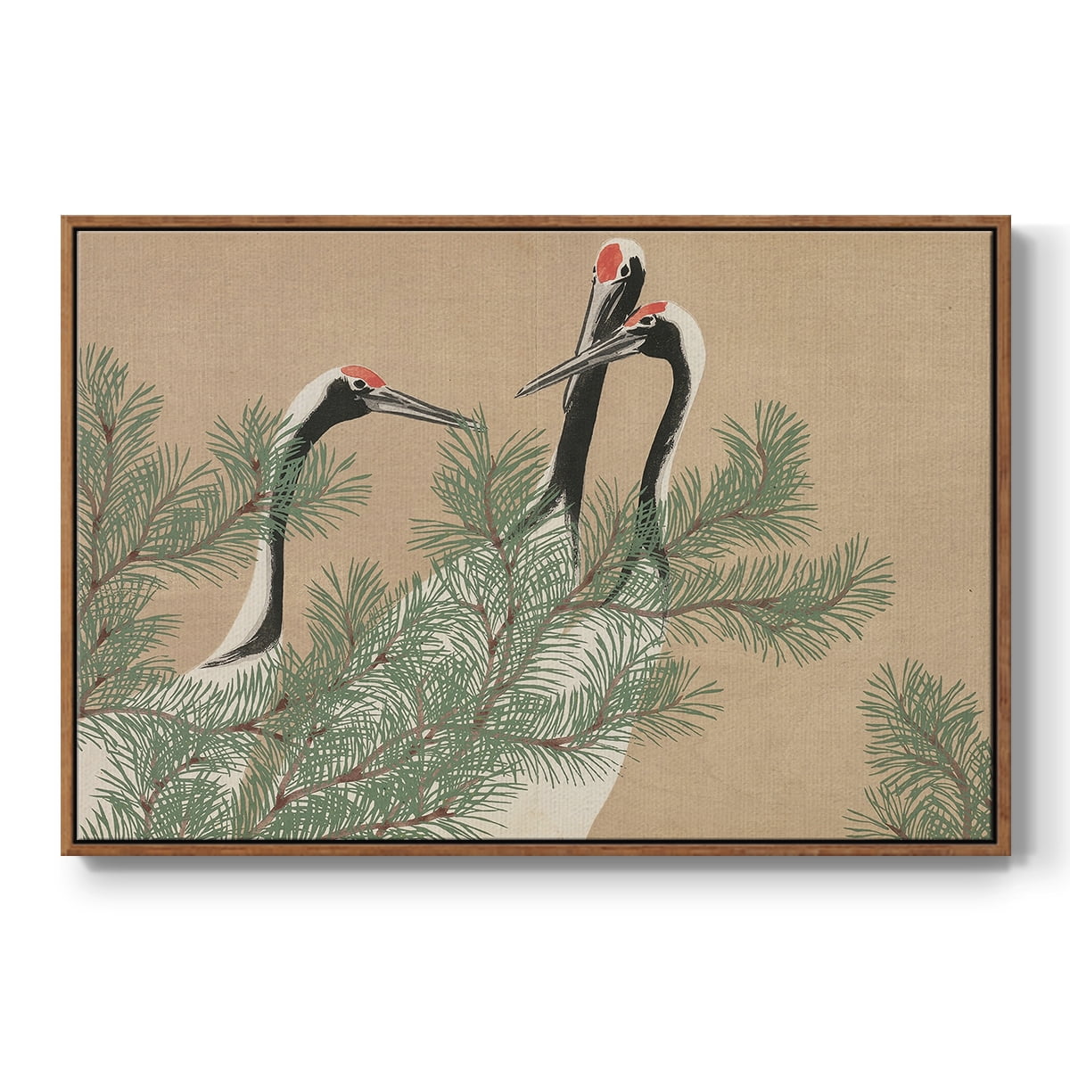 Vintage Landscape-MXVII By Wexford Home Framed in Walnut Wood Gallery Wrapped Canvas 25 in. x 37 in.