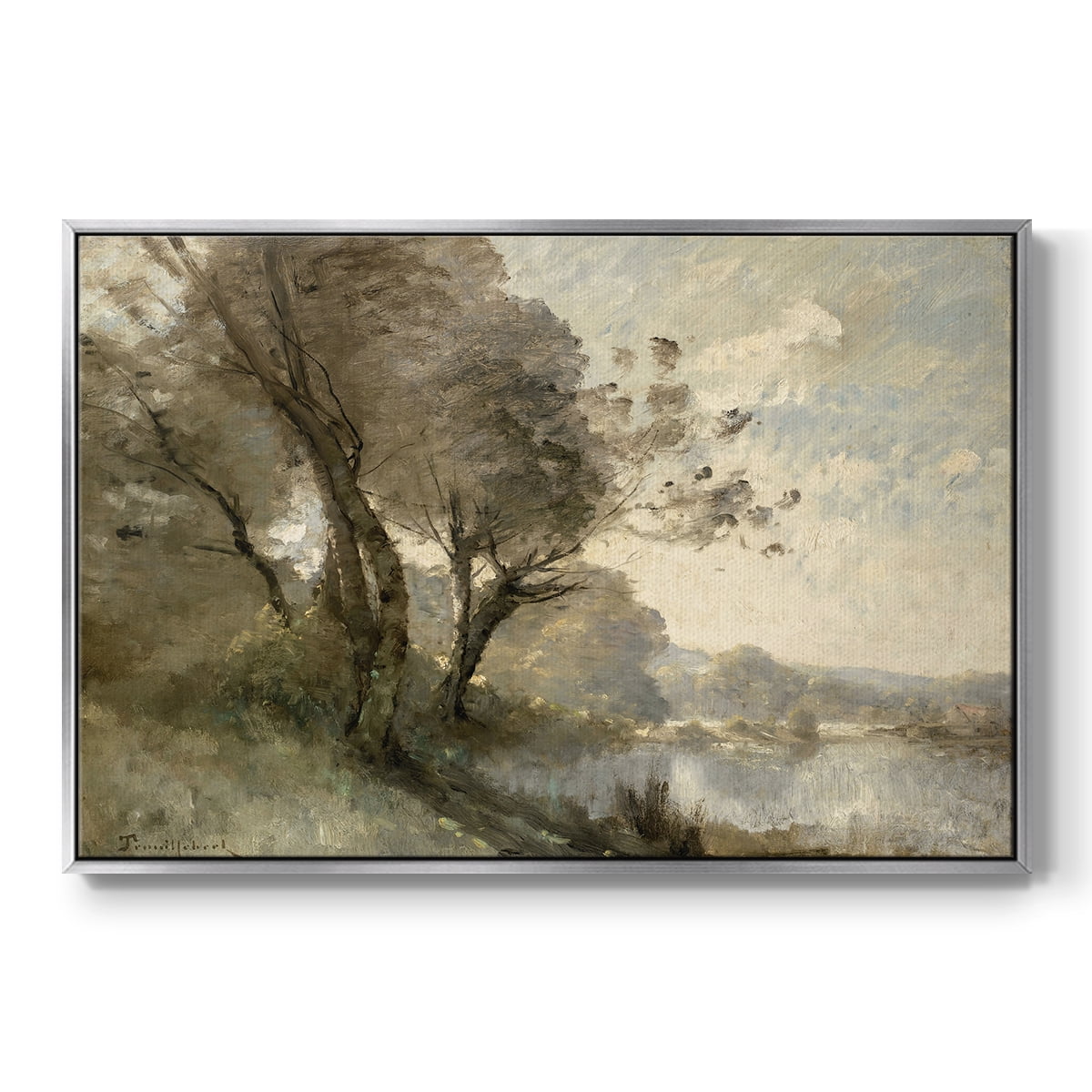Vintage Landscape-MXVIII By Wexford Home Framed in Silver Wood Gallery Wrapped Canvas 17 in. x 25 in.