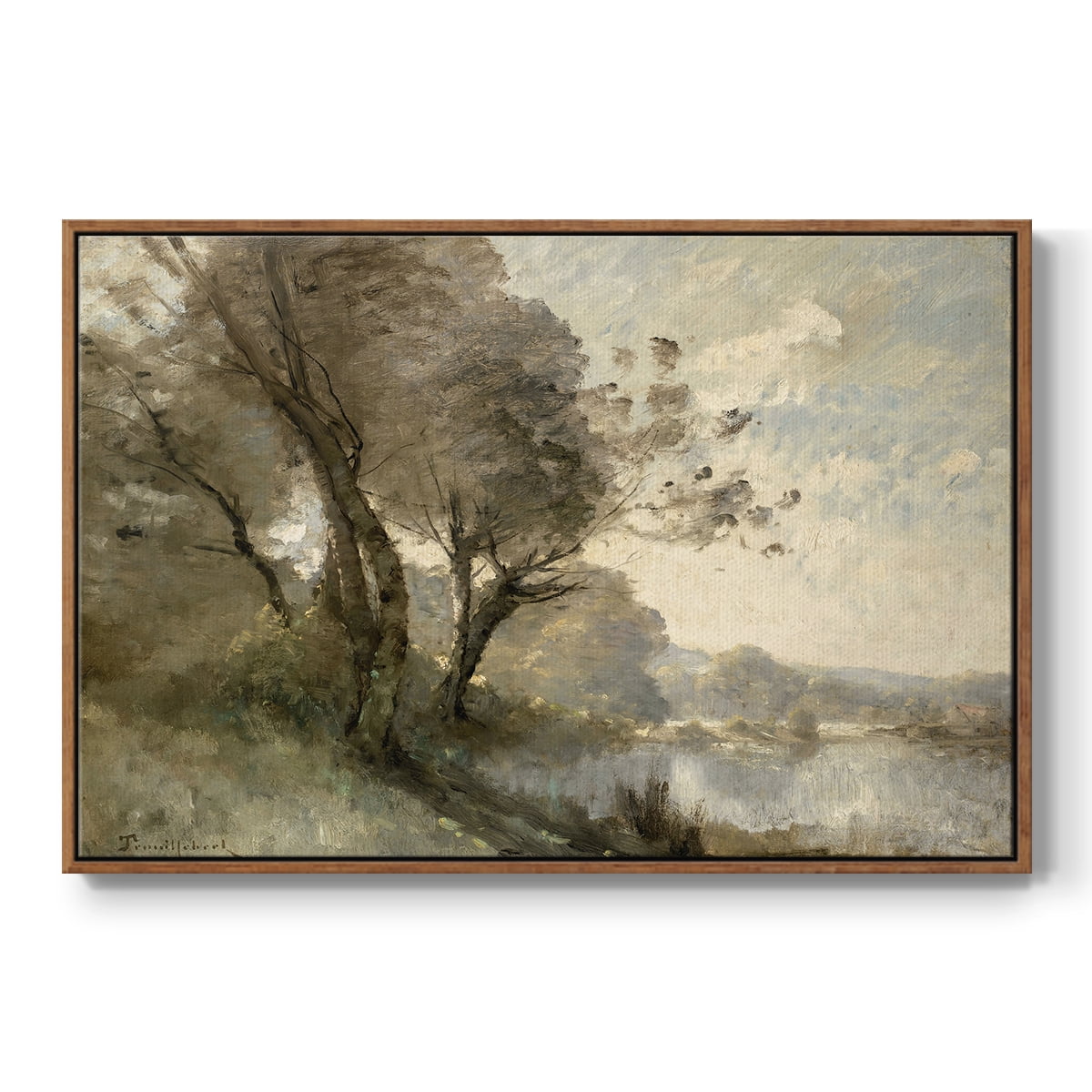 Vintage Landscape-MXVIII By Wexford Home Framed in Walnut Wood Gallery Wrapped Canvas 27 in. x 41 in.