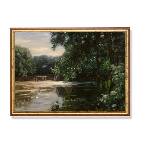 Vintage Landscape Poster Rustic River Scene, Countryside Decor Home Decor, 16x24 UNFRAMED