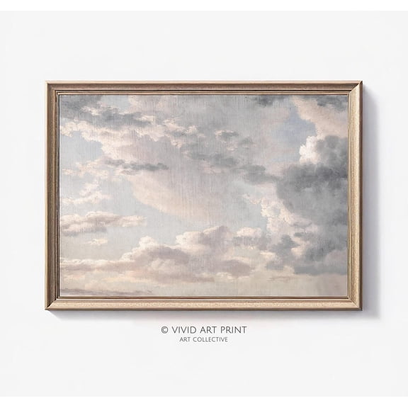 Vintage Landscape Wall Art, Cloud Study Home Decor, Serene Sky Art Print For Timeless Wall Decor, Vivid Art Print Ce-334 Wall Art, Modern Wall Decor, 8x12 UNFRAMED