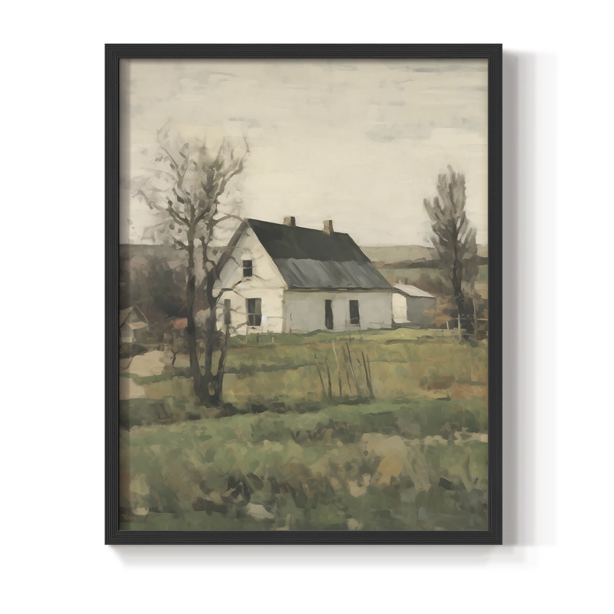 Vintage Landscape XI - 14in. x 11in. Vintage Framed Print in Black Wood Frame