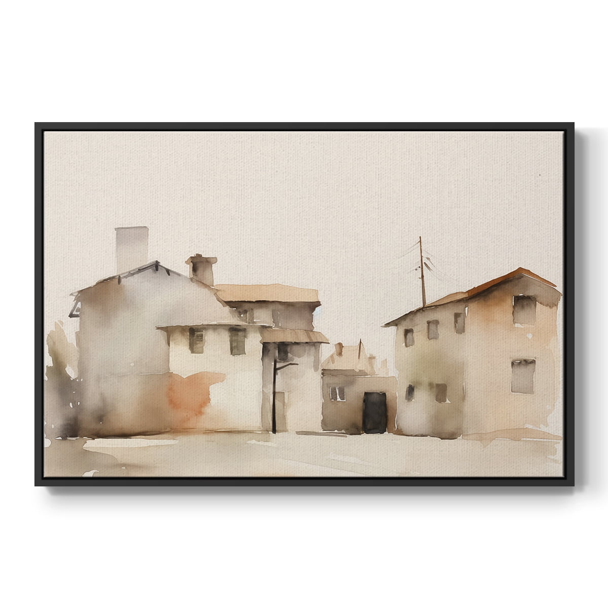 Vintage Landscape-XI By Wexford Home Framed in Black Wood Gallery Wrapped Canvas 17 in. x 25 in.