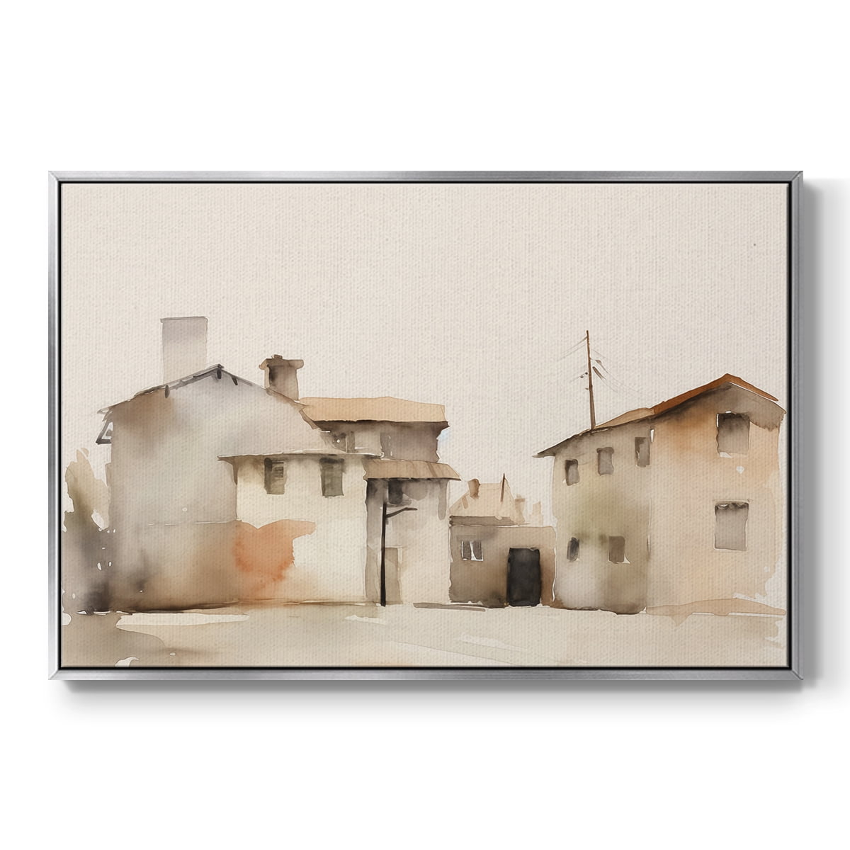 Vintage Landscape-XI By Wexford Home Framed in Silver Wood Gallery Wrapped Canvas 17 in. x 25 in.