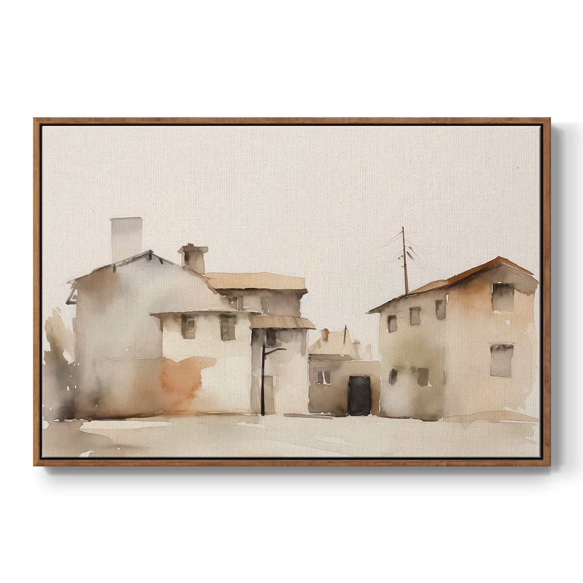 Vintage Landscape-XI By Wexford Home Framed in Walnut Wood Gallery Wrapped Canvas 27 in. x 41 in.