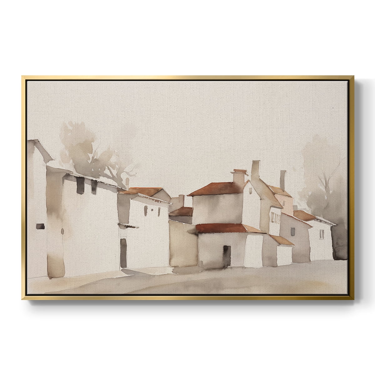 Vintage Landscape-XII By Wexford Home Framed in Gold Wood Gallery Wrapped Canvas 27 in. x 41 in.