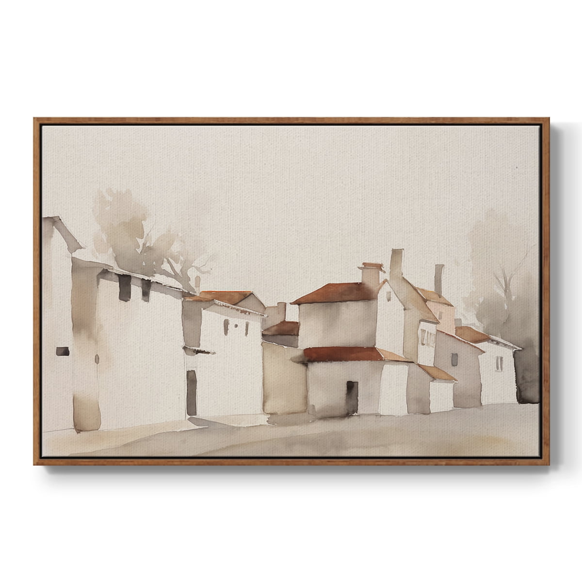 Vintage Landscape-XII By Wexford Home Framed in Walnut Wood Gallery Wrapped Canvas 17 in. x 25 in.