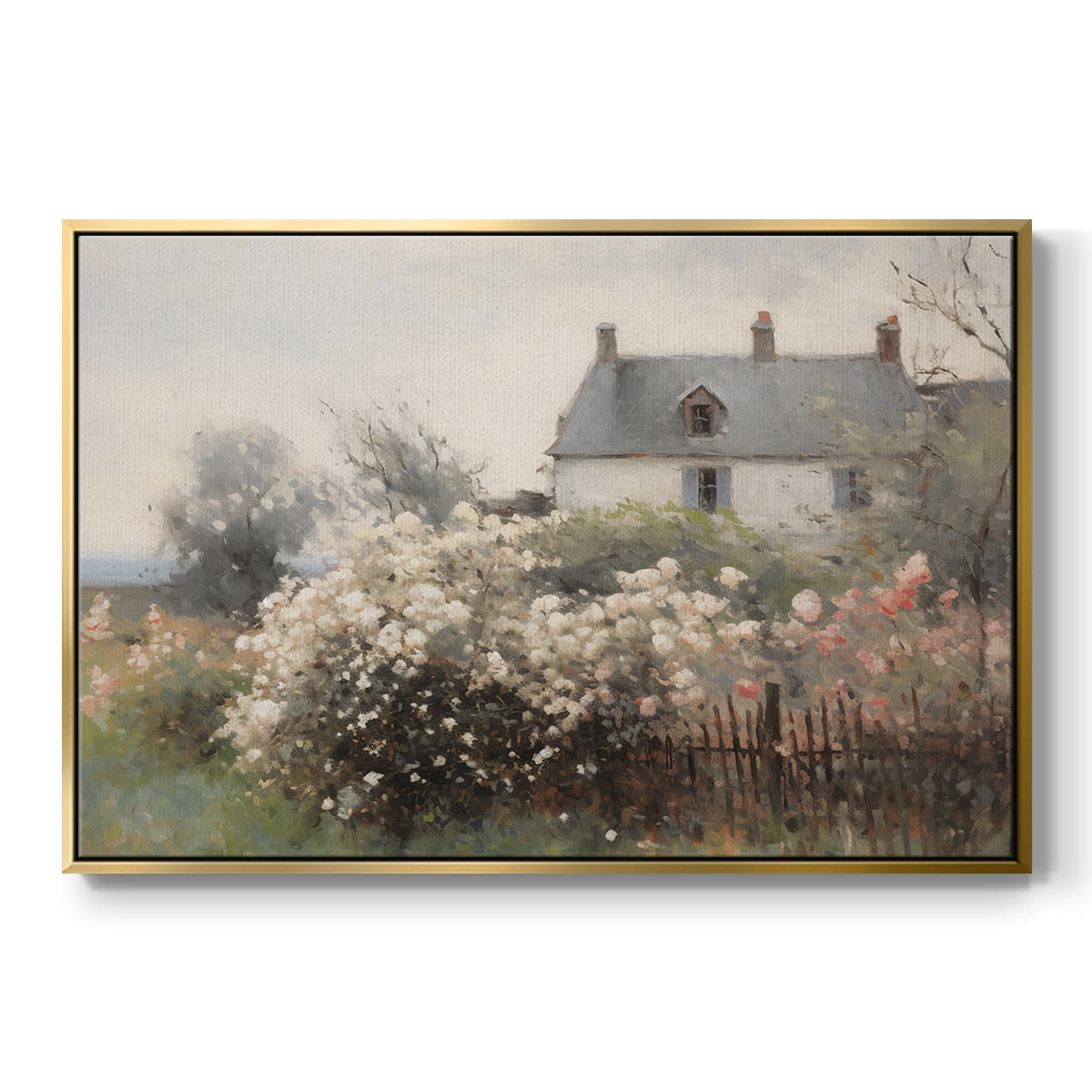 Vintage Landscape-XIV By Wexford Home Framed in Gold Wood Gallery Wrapped Canvas 25 in. x 37 in.