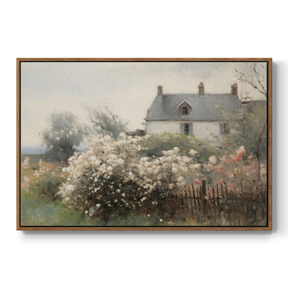 Vintage Landscape-XIV By Wexford Home Framed in Walnut Wood Gallery Wrapped Canvas 17 in. x 25 in.